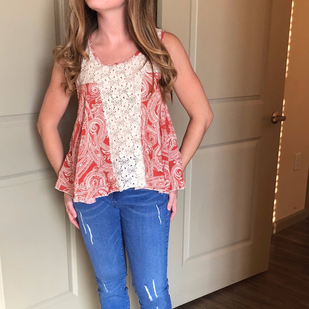 Boho Tank with Lace | Medium